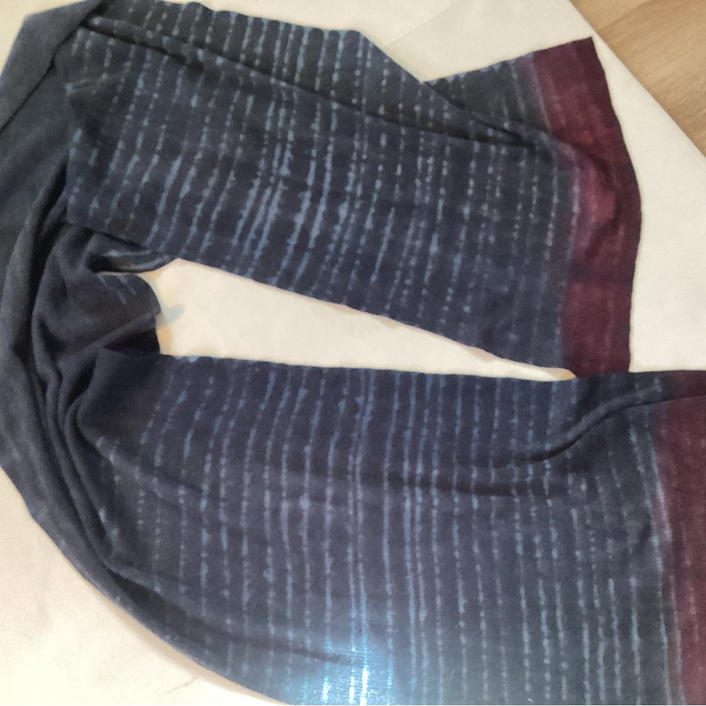 Marika Charles Cashmere Striped Blue and Red Scarf